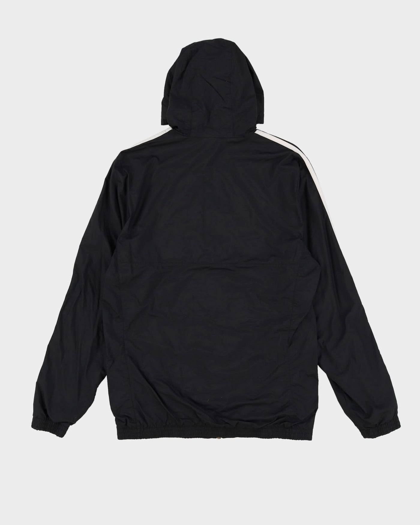 Adidas Black Hooded Zip Up Windbreaker Jacket - M