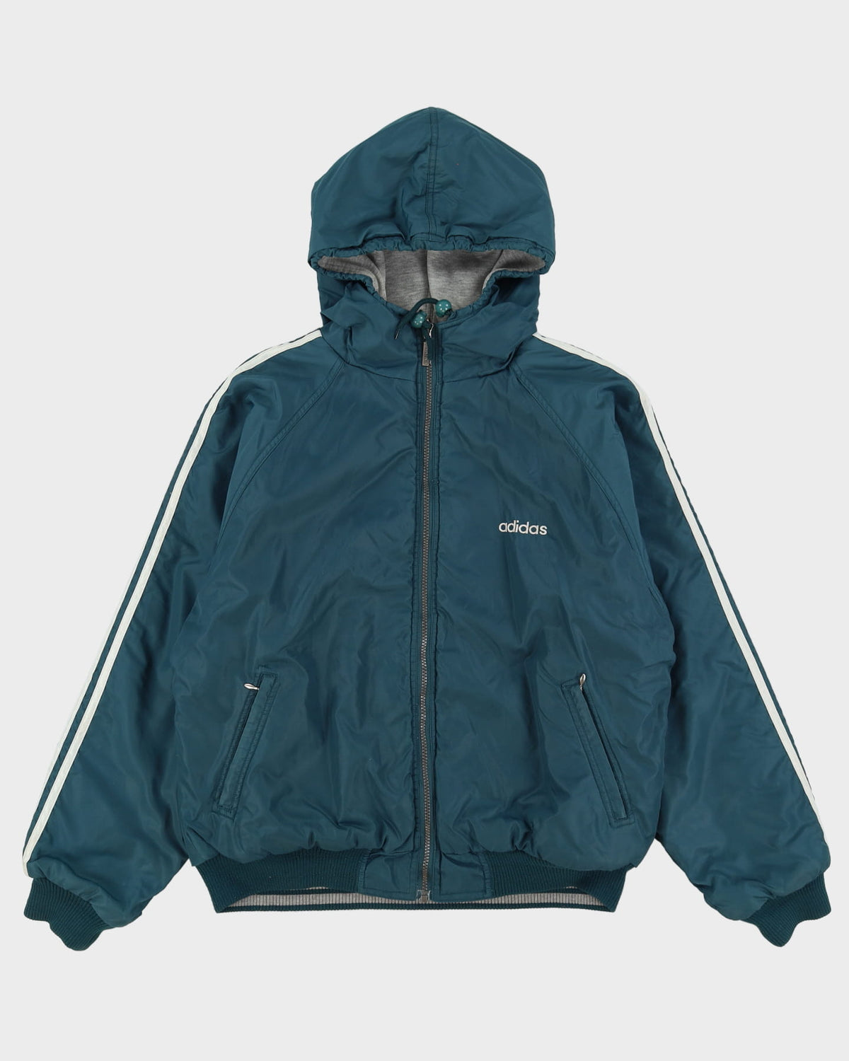 90s Adidas Green / Grey Reversible Windbreaker Jacket - L