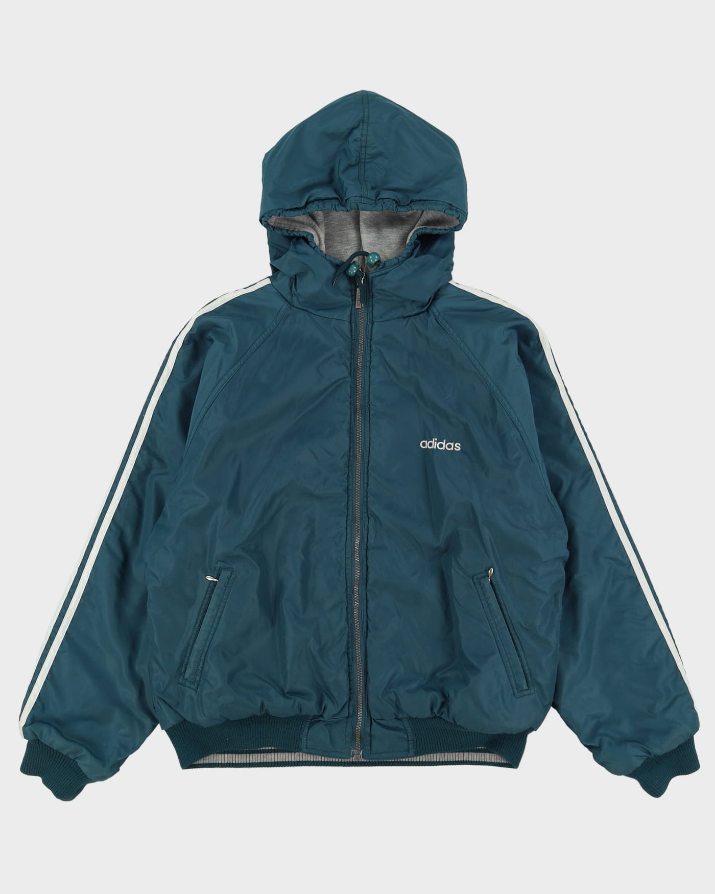 90s Adidas Green Grey Reversible Windbreaker Jacket L Rokit