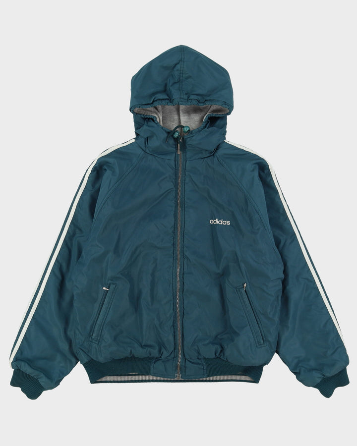 90s Adidas Green / Grey Reversible Windbreaker Jacket - L