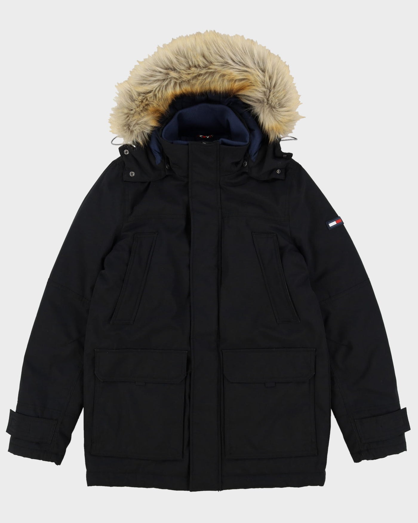 Tommy Hilfiger Black Hooded Puffer Jacket - S