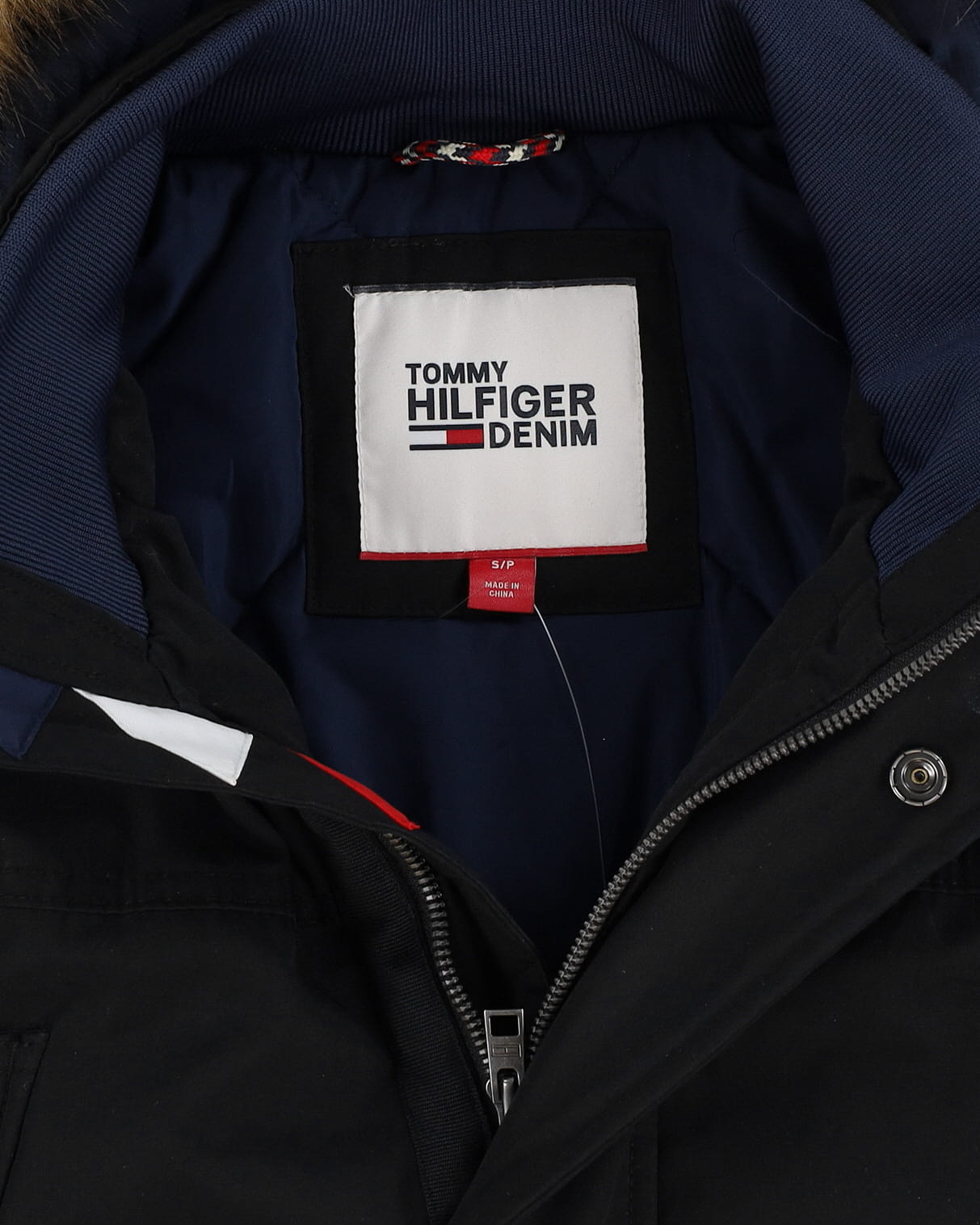 Tommy Hilfiger Black Hooded Puffer Jacket - S
