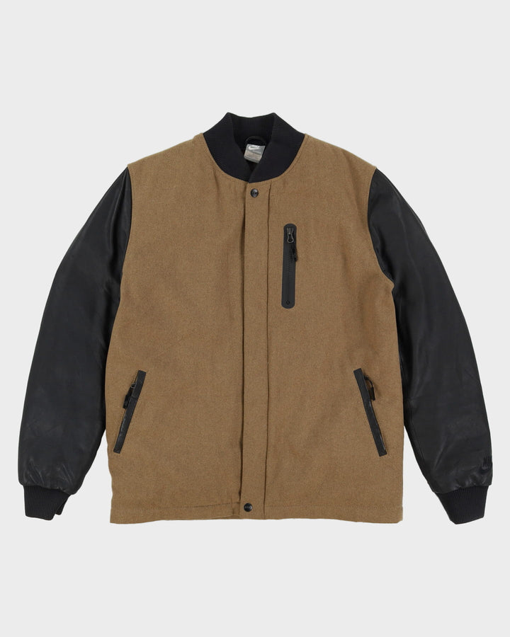 Nike Beige / Black Padded Bomber Jacket - M