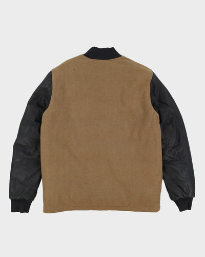 Nike Beige / Black Padded Bomber Jacket - M