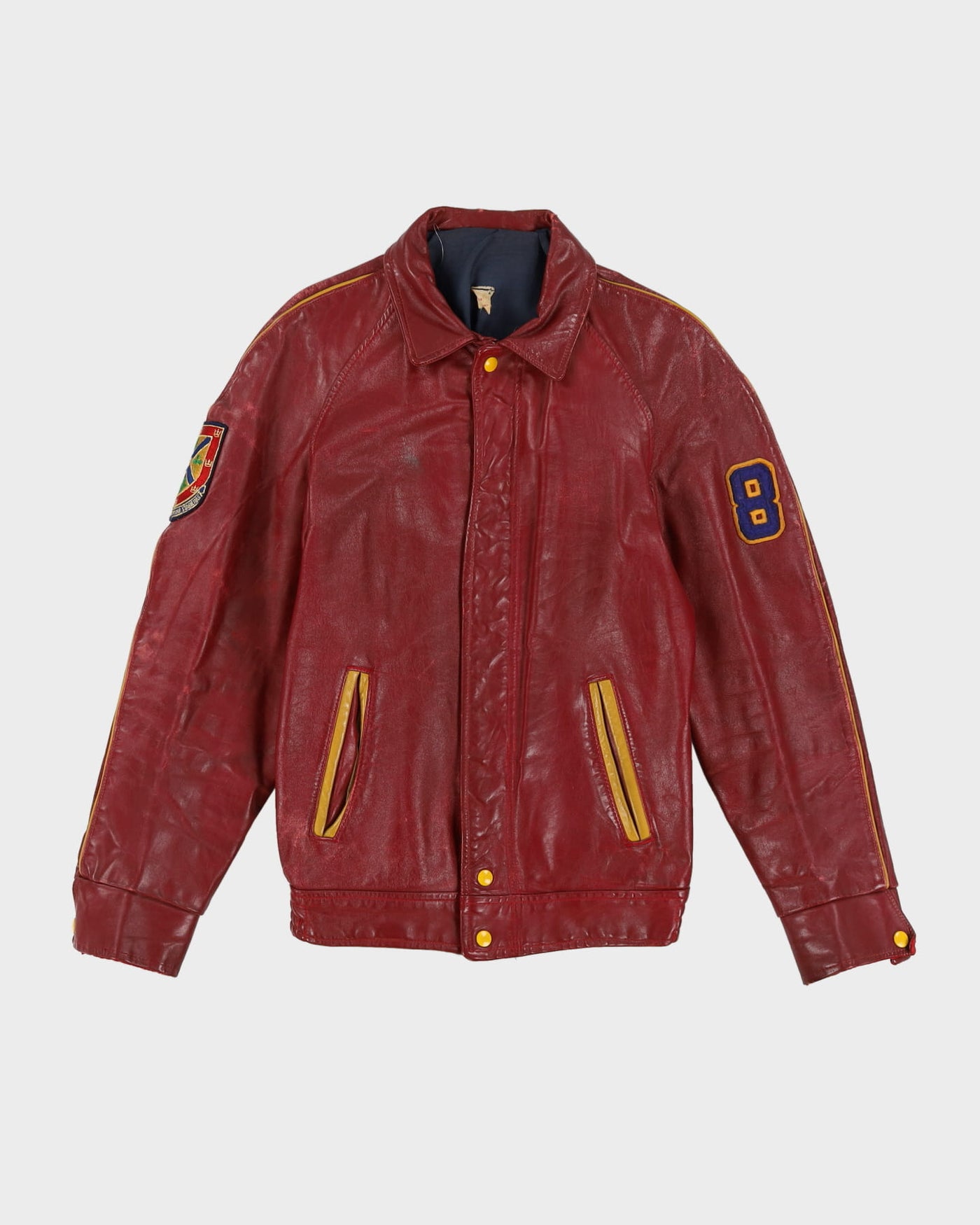 1980 Burgundy Leather Jacket - S