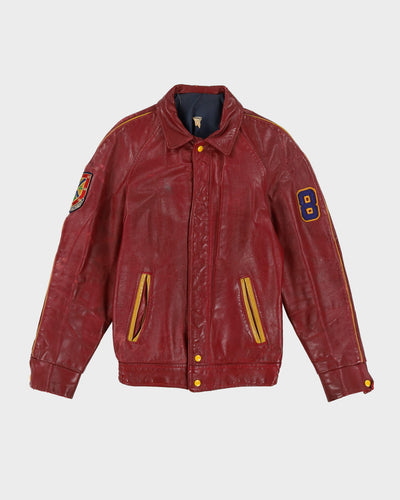 1980 Burgundy Leather Jacket - S