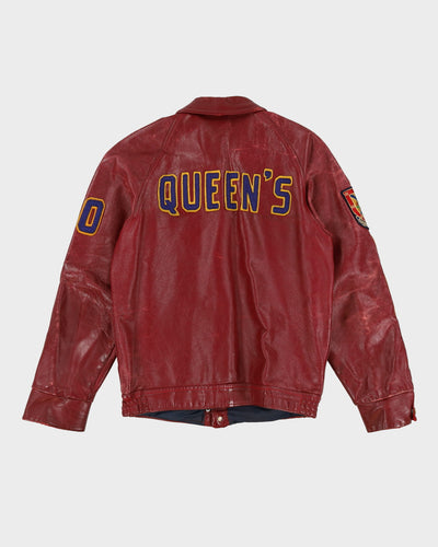 1980 Burgundy Leather Jacket - S