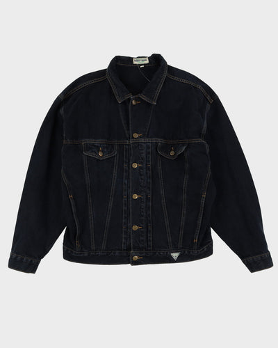 90s Guess Dark Wash Navy Contrast Stitch Denim Jacket - L