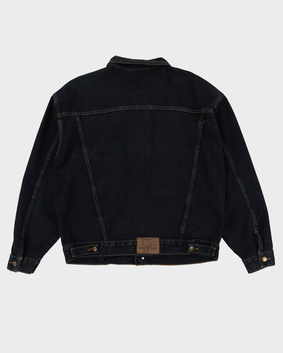 90s Guess Dark Wash Navy Contrast Stitch Denim Jacket - L