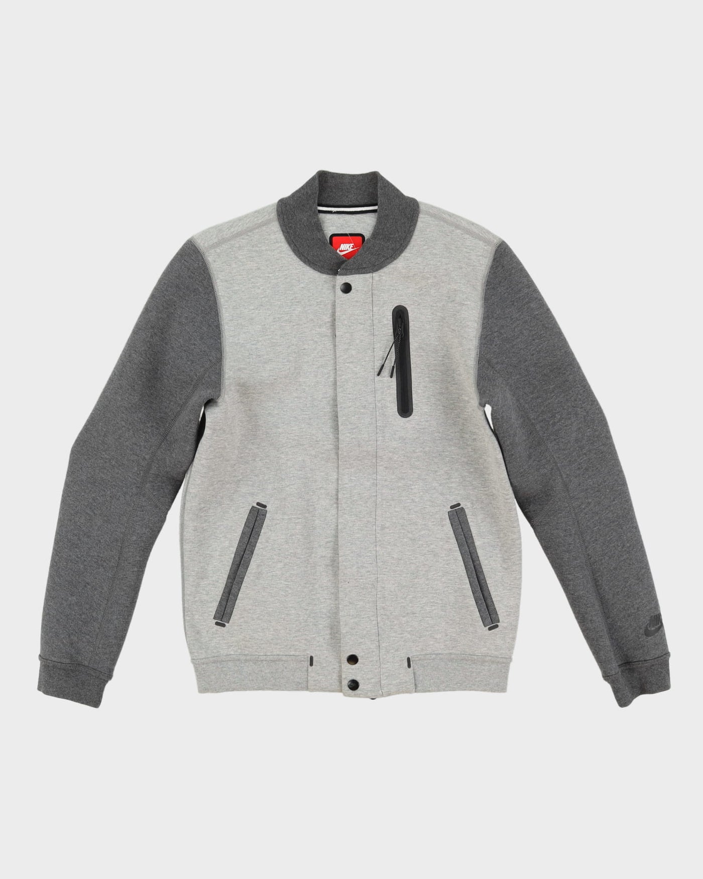 Nike Grey Full Zip Bomber Jacket - S