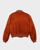 70s Penney's Brown Suede Bomber Jacket - M