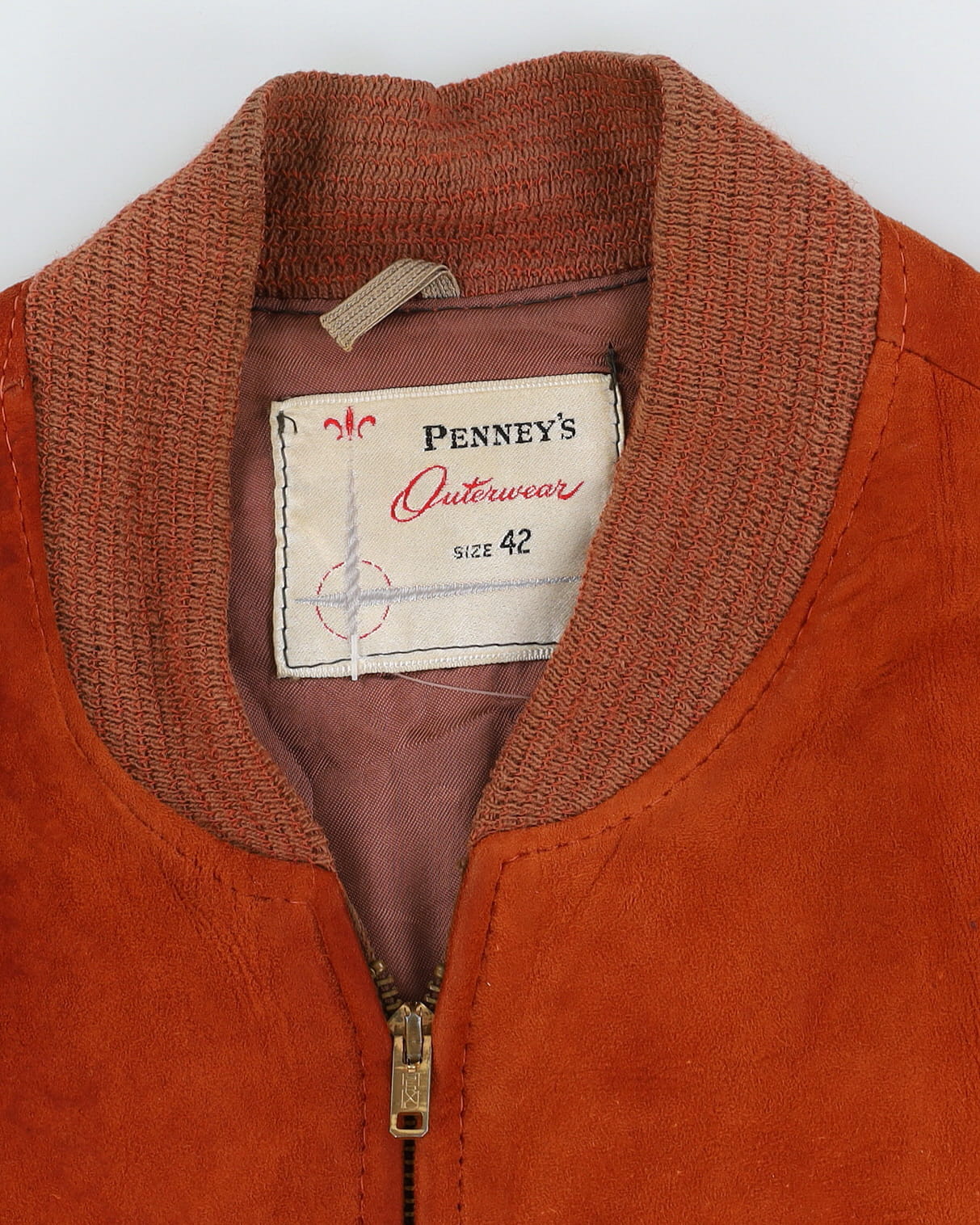 70s Penney's Brown Suede Bomber Jacket - M