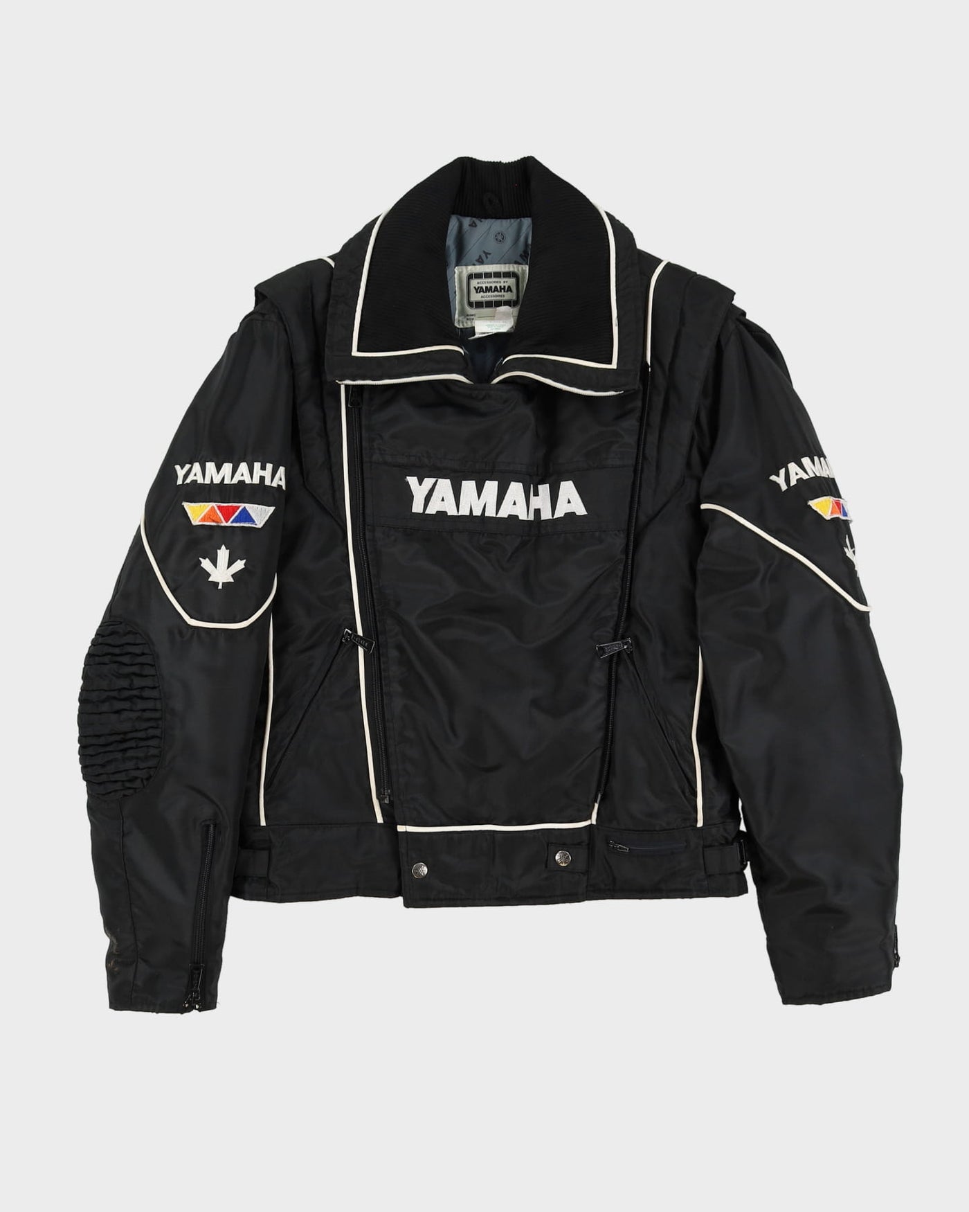 80s Yamaha Black Biker Jacket - M