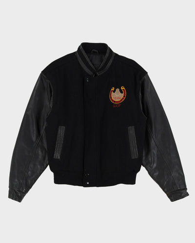 90s Devils Head Mountain Rodeo Black Leather Jacket - S