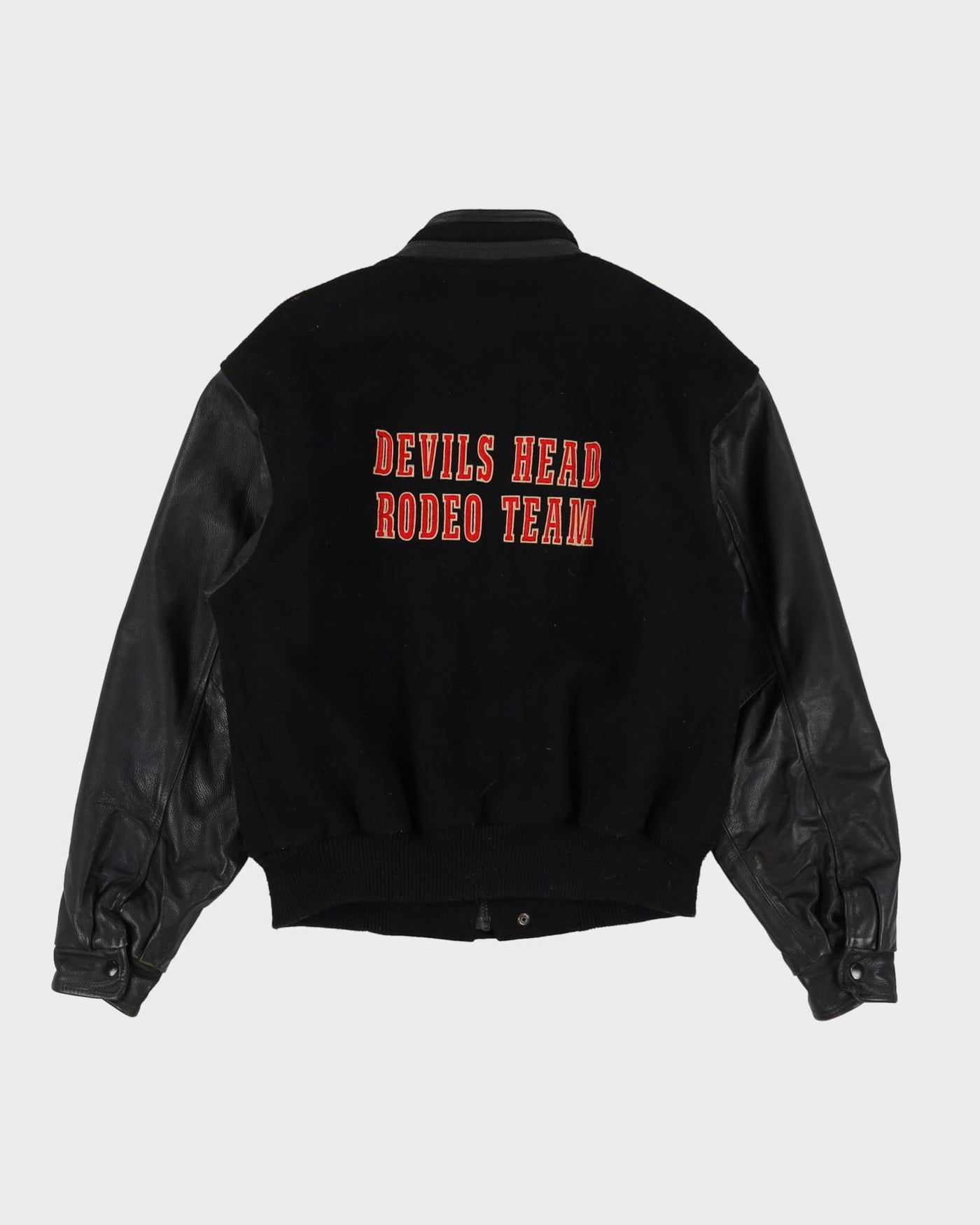 90s Devils Head Mountain Rodeo Black Leather Jacket - S