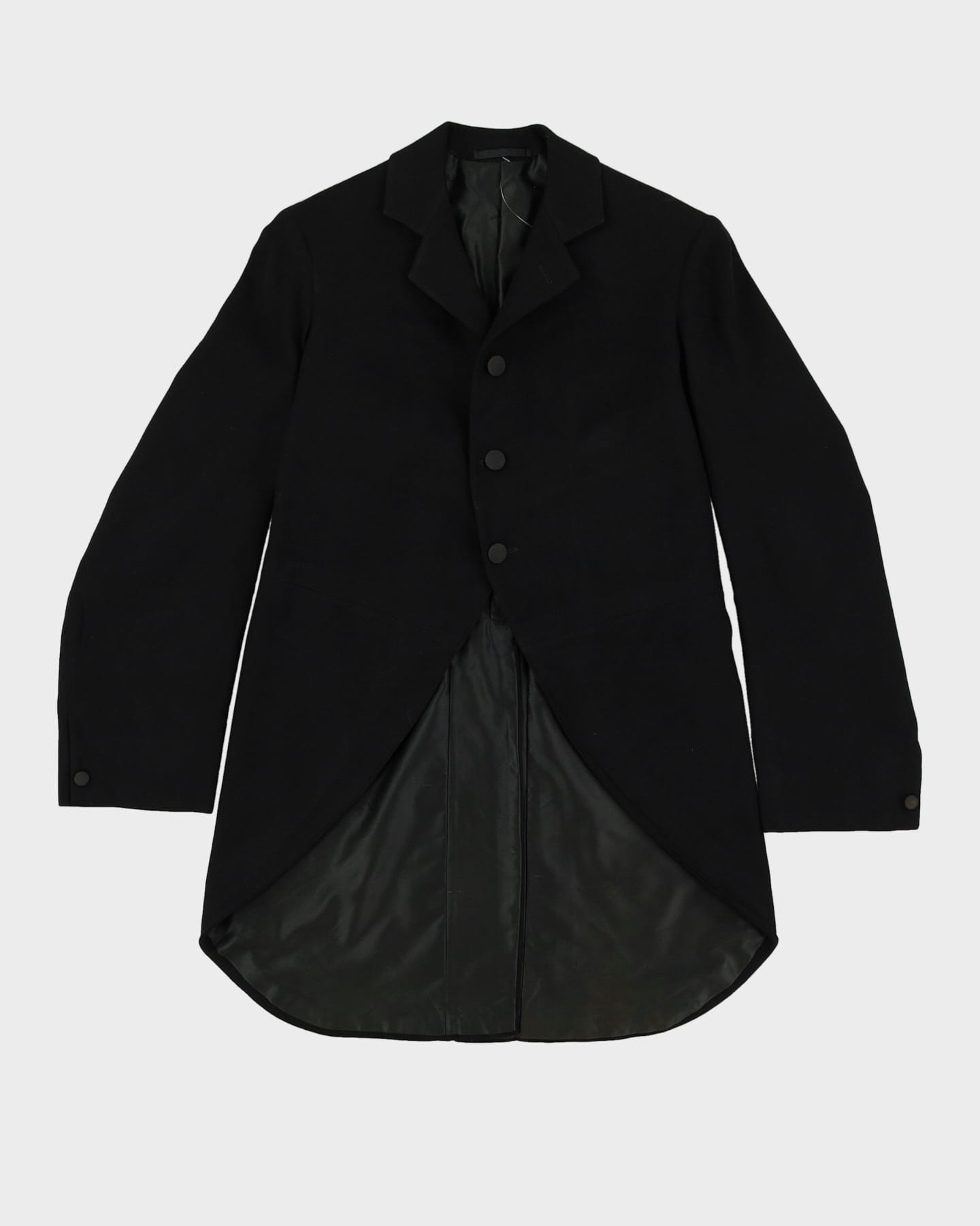 1960s Black Wool Dinner Tails Jacket - XXS