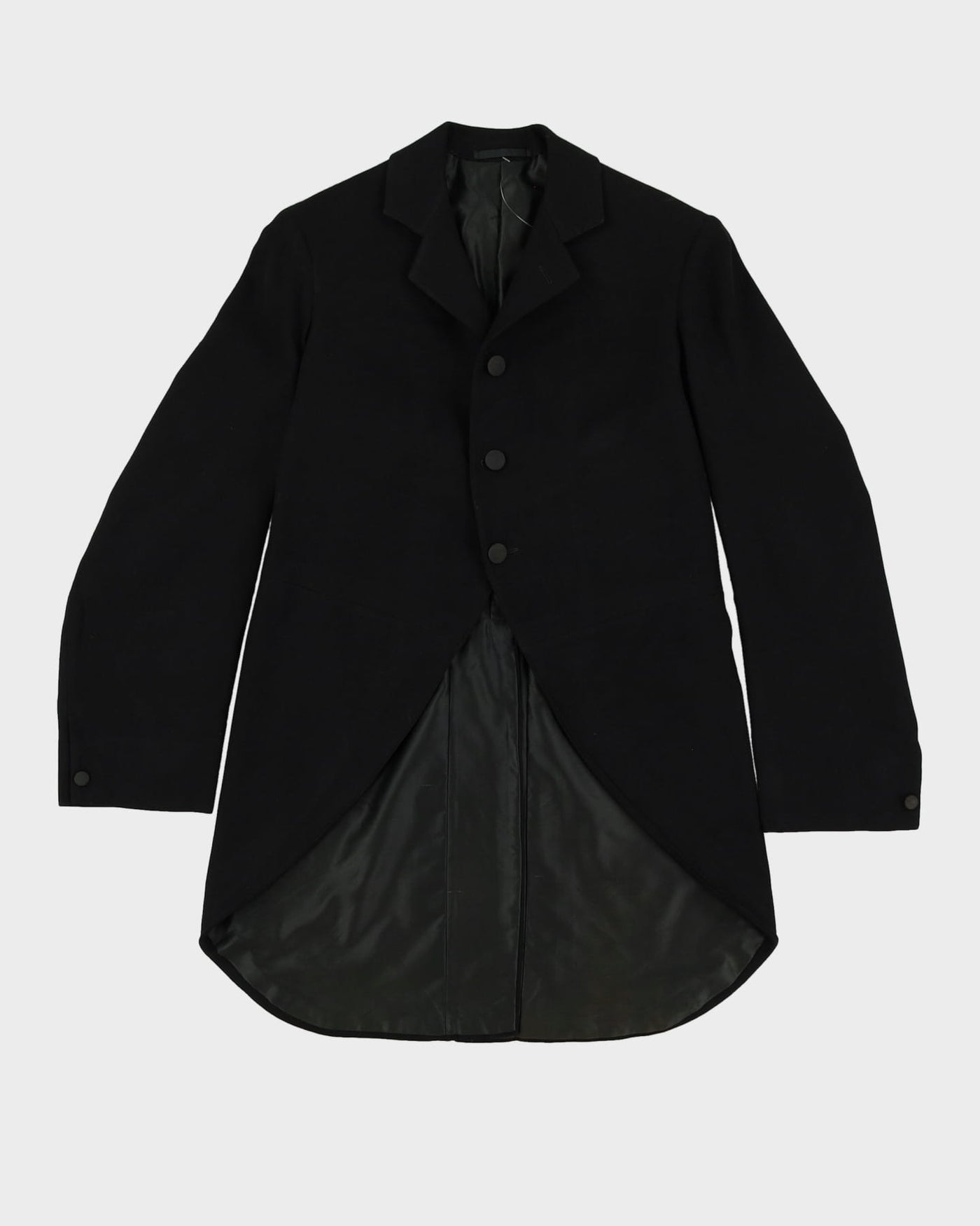 1960s Black Wool Dinner Tails Jacket - XXS