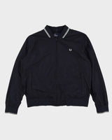 00s Fred Perry Navy Bomber Jacket - XL