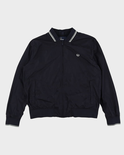 00s Fred Perry Navy Bomber Jacket - XL