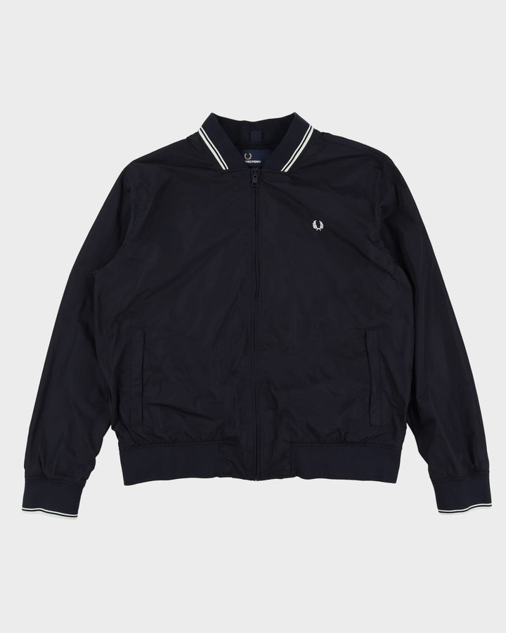 00s Fred Perry Navy Bomber Jacket - XL