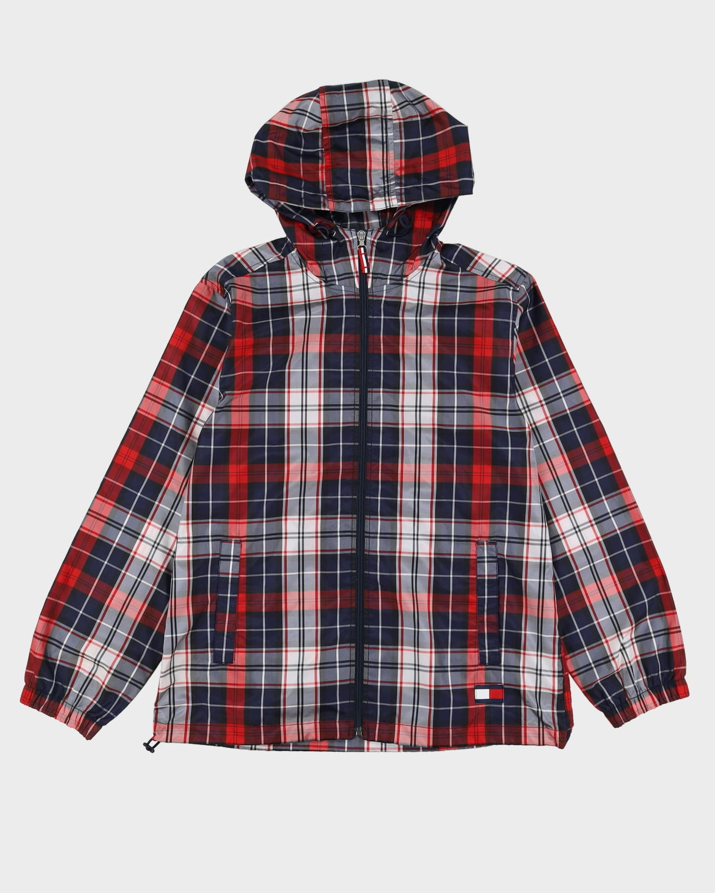 Tommy Hilfiger Red / Navy Check Patterned Anorak Jacket - M