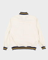00s Stussy Squadron Screwballs White Bomber Jacket - XL