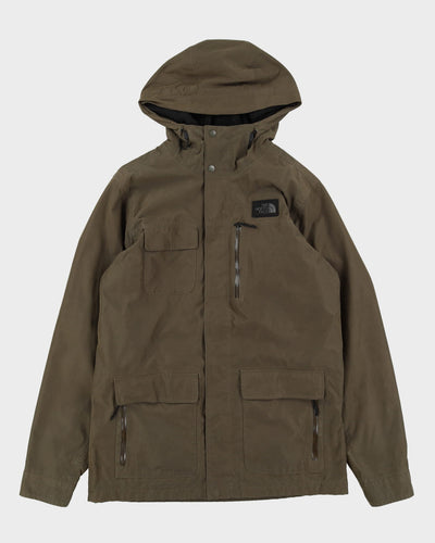 The North Face Green Fleece-Lined Hooded Rain Jacket - M