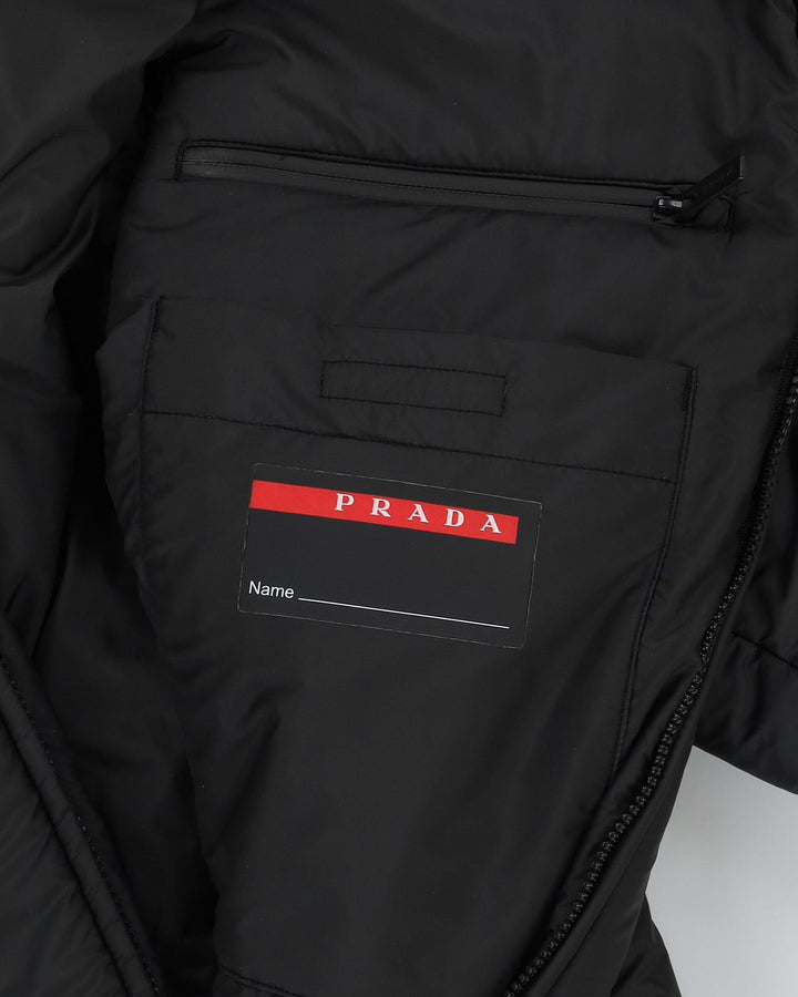 Prada Black Hooded Puffer Jacket - XS