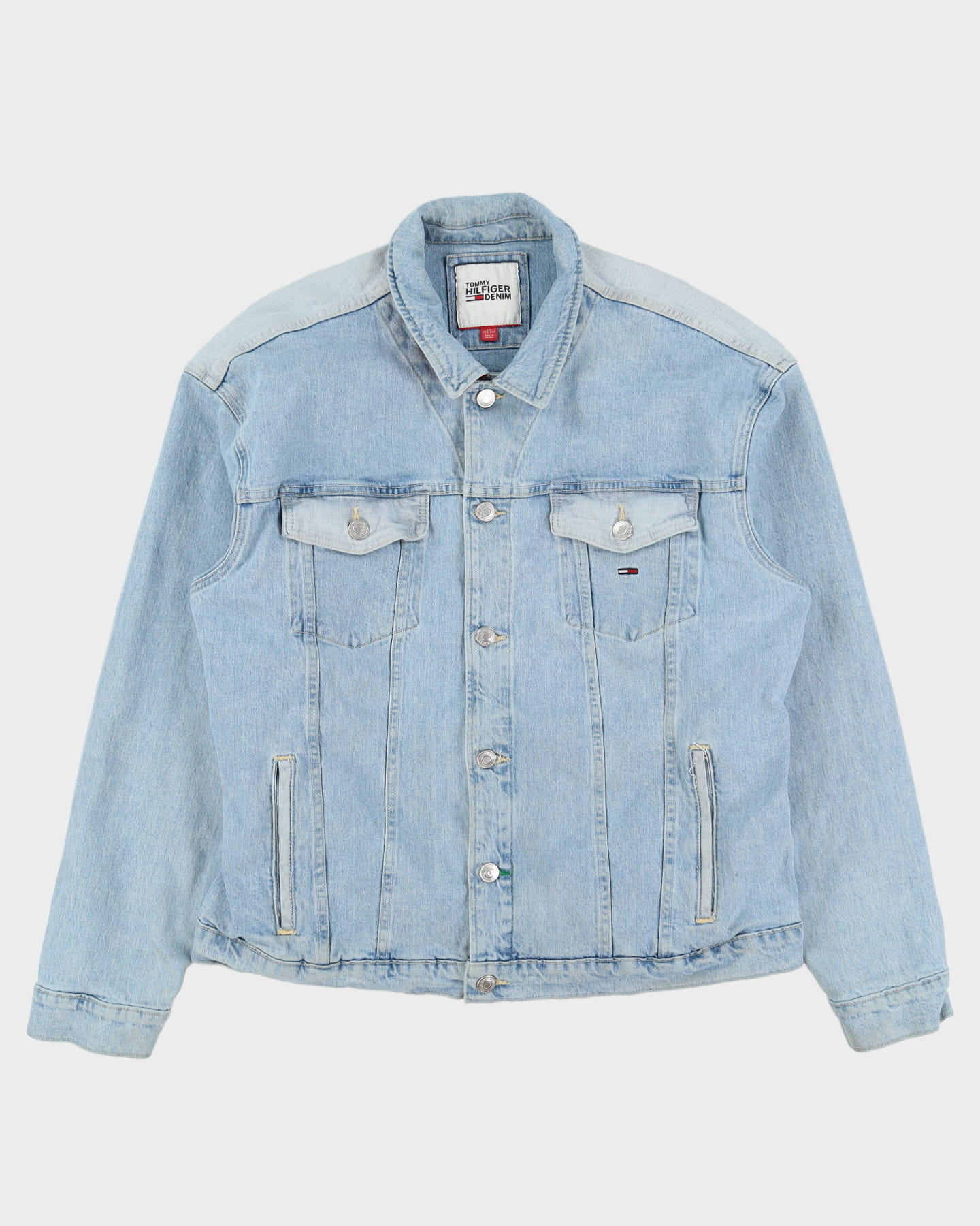 Tommy Hilfiger Embroidered Logo Blue Denim Jacket - XXL
