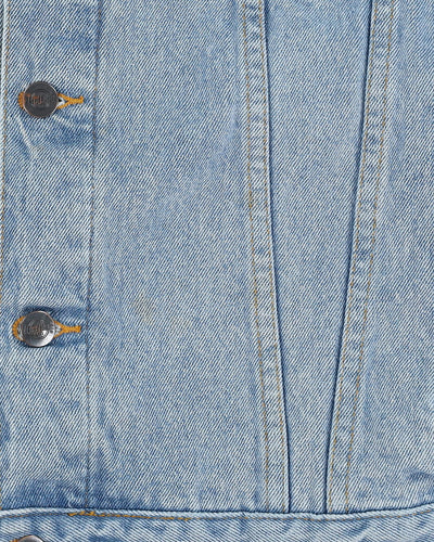 Vintage 90s Hard Rock Cafe Save The Planet Embroidered Logo Blue Denim Jacket - L