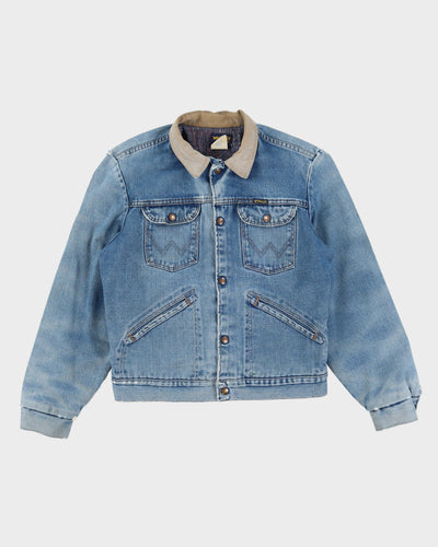 Vintage 80s Wrangler Blanket Lined Blue Denim Jacket - M