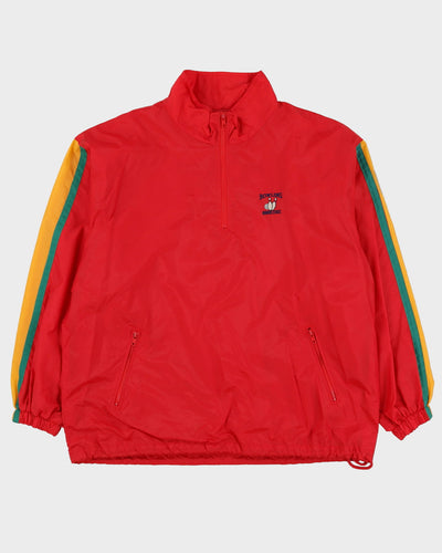 Vintage 90s Higher State Bowling Champions Red Windbreaker Jacket - XL