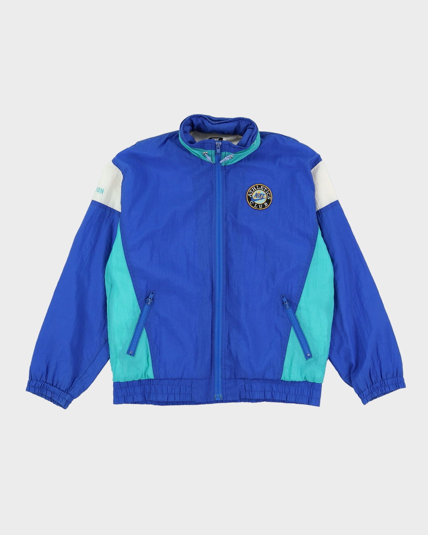 Vintage 80s Nike Athletic Club Blue Windbreaker Shell Jacket - M / L