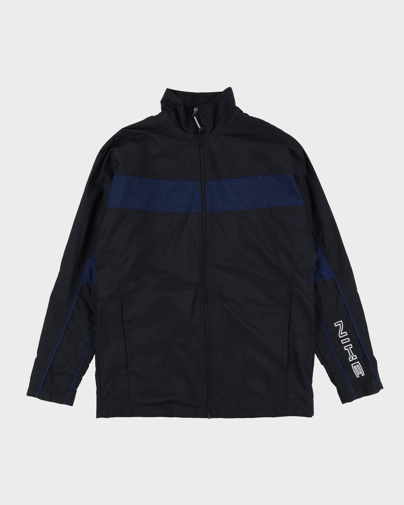 00s Nike Black / Blue Detailed Windbreaker Jacket - S