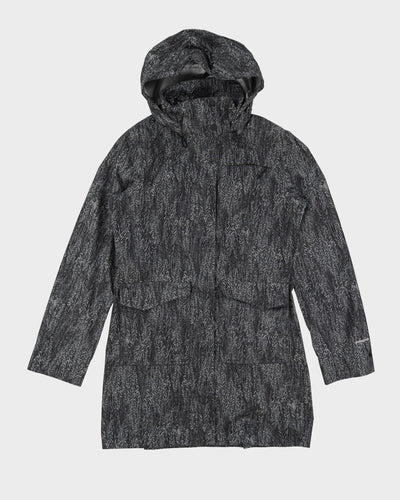 00s Patagonia Grey / Black Patterned Hooded Anorak Rain Jacket - S