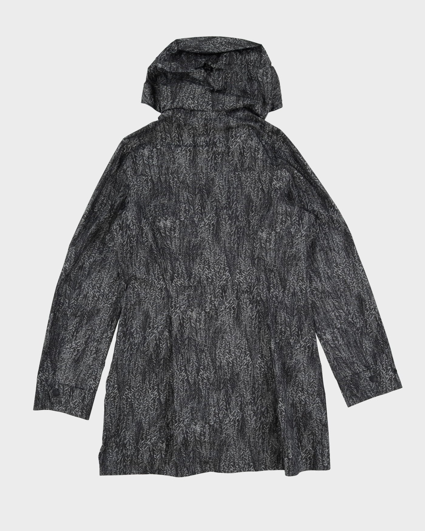 00s Patagonia Grey / Black Patterned Hooded Anorak Rain Jacket - S