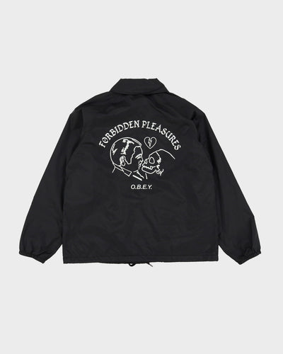 Obey Black Coach Skater Jacket - S