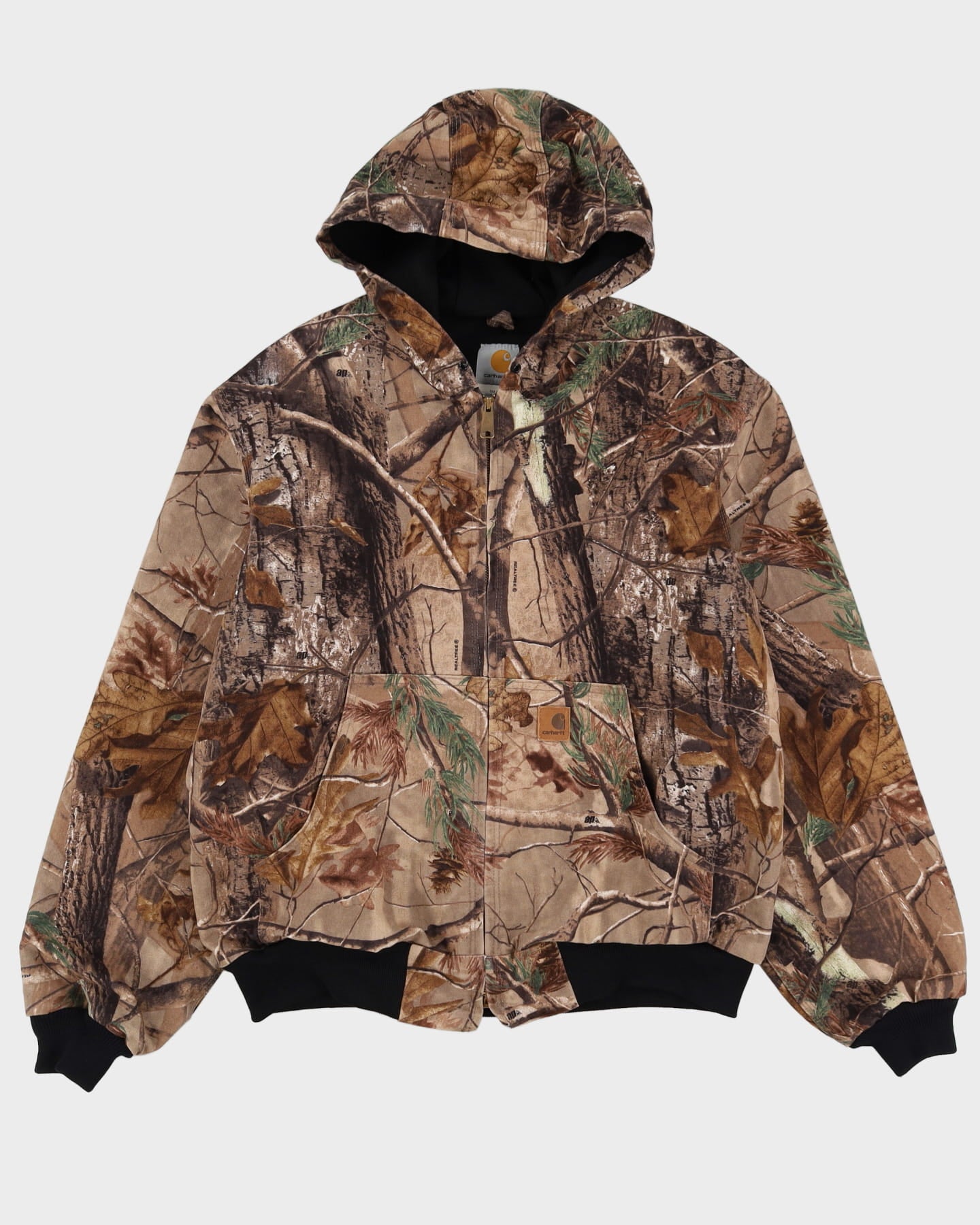 Vintage 90s Carhartt Woodland Camouflage Workwear / Chore Jacket - L