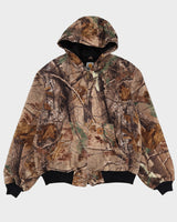 Vintage 90s Carhartt Woodland Camouflage Workwear / Chore Jacket - L