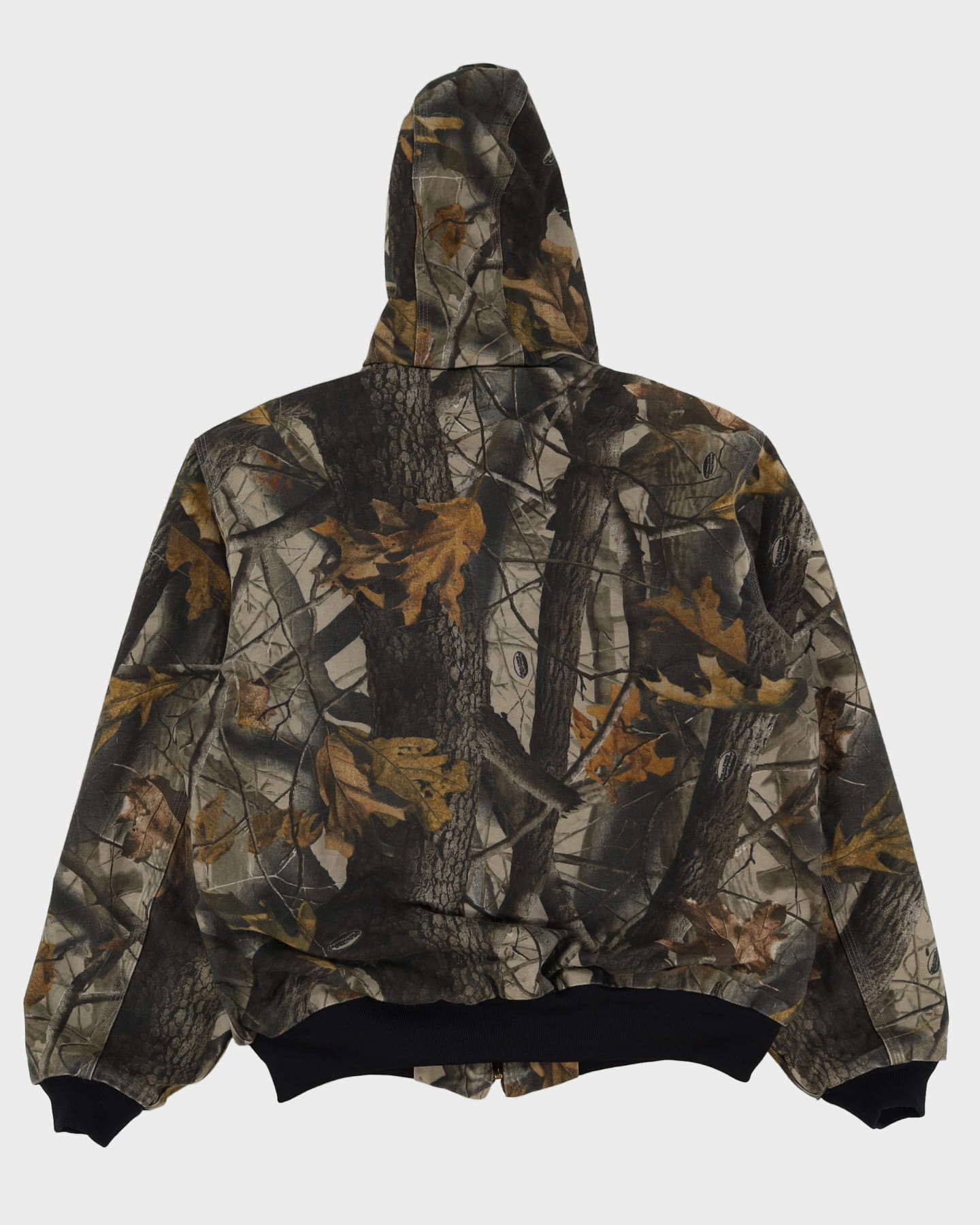Vintage 90s Carhartt Woodland Camouflage Workwear / Chore Jacket - L