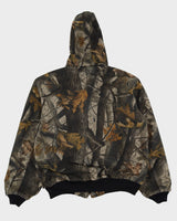 Vintage 90s Carhartt Woodland Camouflage Workwear / Chore Jacket - L