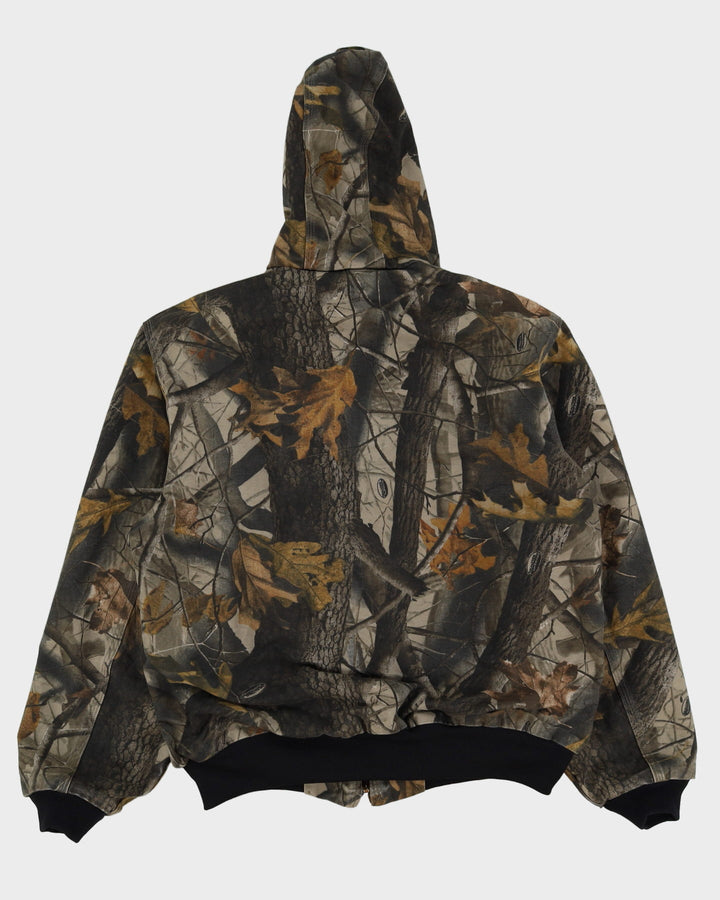 Vintage 90s Carhartt Woodland Camouflage Workwear / Chore Jacket - L