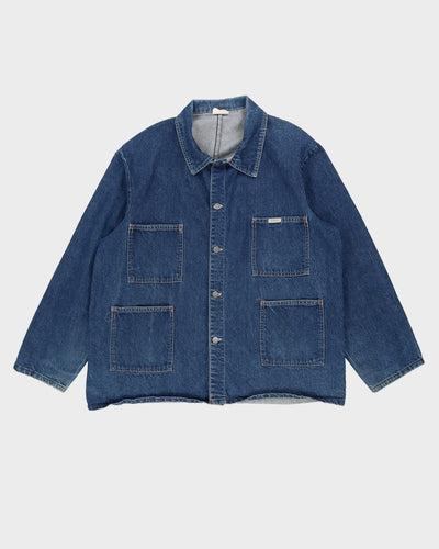 Vintage 80s SBG Blue Denim Chore Jacket - XL