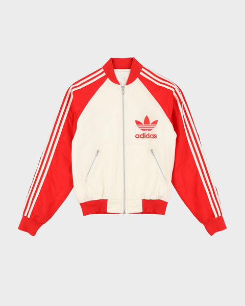 レディース adidas 00s ナイロンジャケット レディース レッド ホワイト L