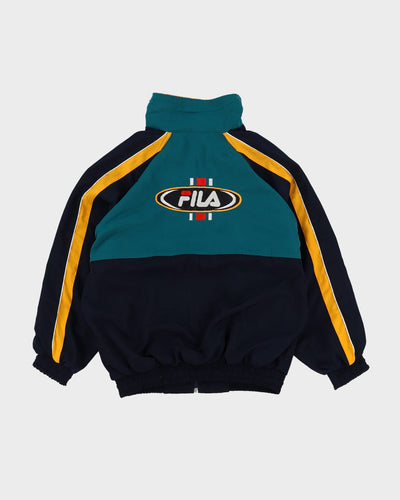 Vintage 90s FILA Navy / Green / Yellow Track Jacket - XL