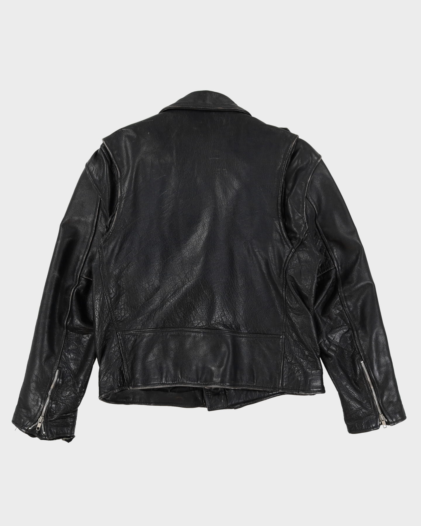 Vintage 90s Black Leather Biker Jacket - M / L