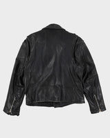 Vintage 90s Black Leather Biker Jacket - M / L