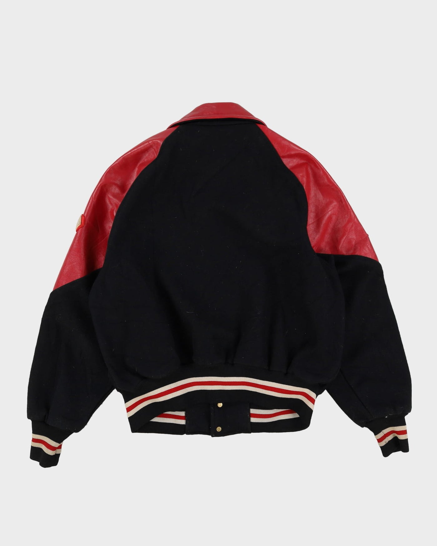Vintage 60s Black / Red Baseball Varsity / Leather Jacket - L