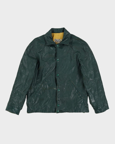 Vintage 50s Bouvitt Of Winnipeg Green Leather Jacket - L