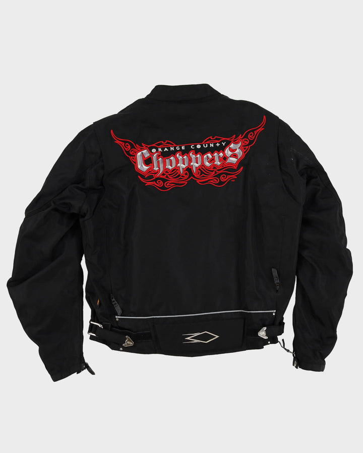 Vintage 90s Power Strip Black Biker Jacket - M